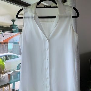 Express white button down sleeveless top